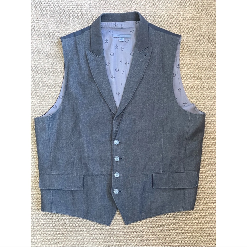 John Varvatos Collection Grey Wool Vest 52 / 42